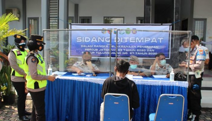 Satu Jam Gelar Operasi, Satgas Covid 19 Kabupaten Tulungagung Menjaring 11 Pelanggar Prokes