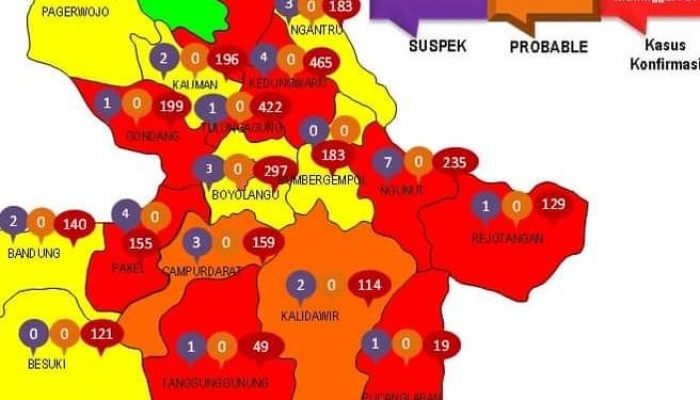 Update Kasus Covid-19 di Tulungagung Bertambah 7 Orang, 2 Meninggal Dunia