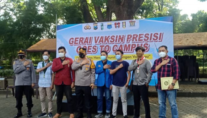 Polres Kediri Kota Gelar Vaksinasi Goes To Campus