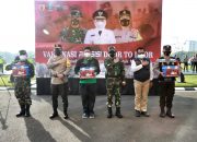 Puluhan Ambulance Vaksinasi Presisi Door To Door dilepas Forkopimda Di Polda Jatim