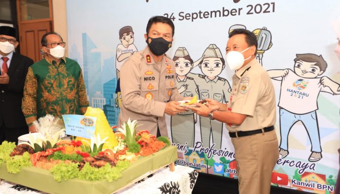 Kapolda Jatim Hadiri Upacara Peringatan HUT UU Nomor 5 Tahun 1960 di Kantor Kanwil BPN Prov Jatim