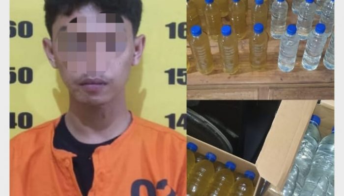 Edarkan Minuman Botol Jenis Ciu, Pemuda Asal Pojok Mojoroto Kediri Di Ringkus Polisi