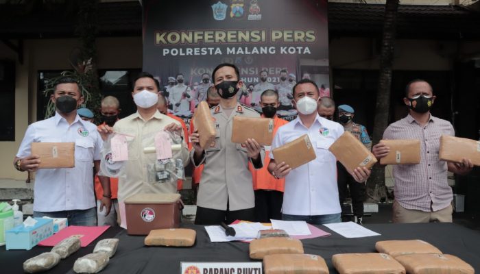 Polresta Malang Kota Berhasil Gagalkan Upaya Peredaran Ganja Seberat 14,5 KG