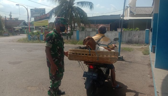 Cegah Penyebaran PMK, Anggota Koramil Tipe B 0808/10 Kademangan Perketat Pos Penyekatan