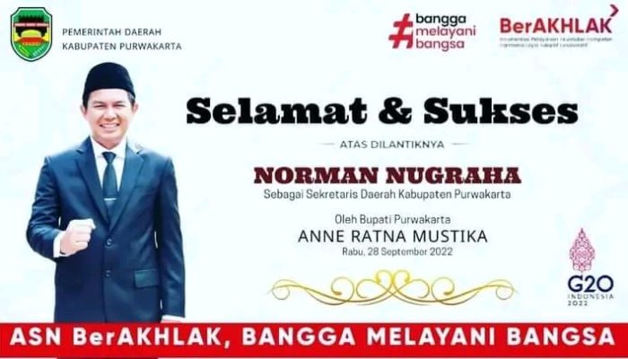 Siap Bekerja Lanjutkan Pembangunan, Bupati Anne Lantik Langsung Norman Nugraha Sekda Purwakarta 