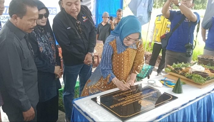 Sri Wahyuni Resmikan Jembatan Gantung Cokromenggalan