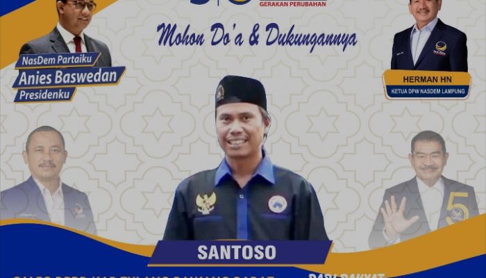 Santoso, Nyaleg di Dapil 1 Tulang Bawang Barat, Ini Visi dan Misinya