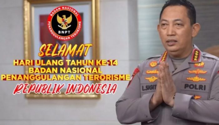 Kapolri Ucapkan HUT BNPT RI Ke-16: Terus Bersinergi dengan Polri Wujudkan Indonesia Emas 2045