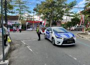 Pawai Budaya tingkat SMP/SMA Disambut Antusias Warga, Polres Trenggalek Lakukan Pengamanan