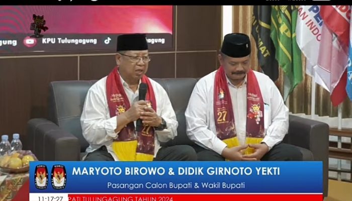 Pasangan Maryoto-Didik Resmi Daftarkan Diri ke KPU Tulungagung, Optimistis Menang di Pilkada 2024