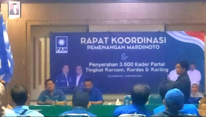 Paslon Mardinoto Gelar Rapat Koordinasi bersama PAN serahkan 3500 Kader terbaiknya