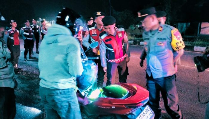 Polres Nganjuk Gelar Patroli SREG, Antisipasi Balap Liar dan Kejahatan Jalanan